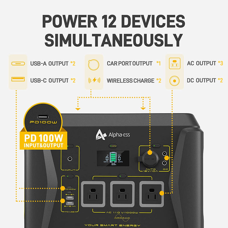 AlphaESS BlackBee 1000 Watt Portable Power Station