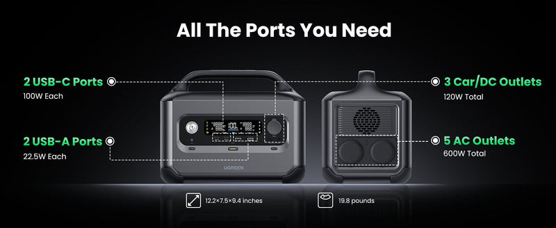 UGreen PowerRoam Portable Power Station 600W/680Wh