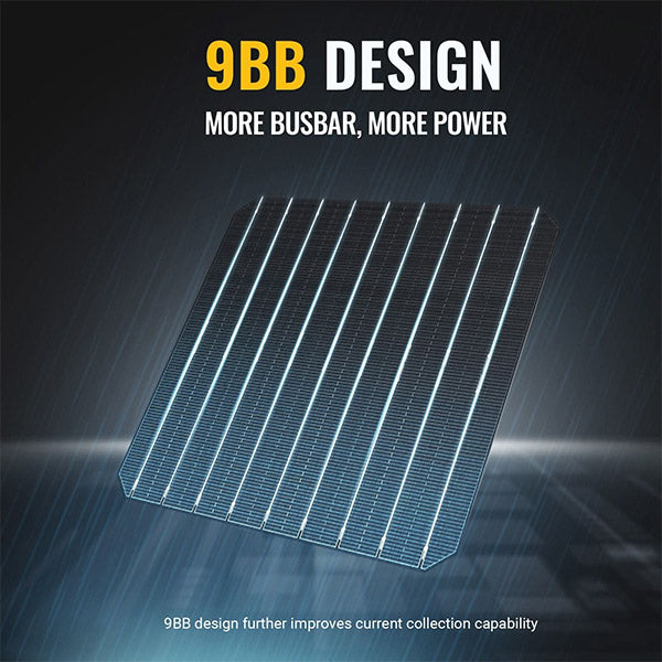 BougeRV 100W 12V 9BB Mono Solar Panel