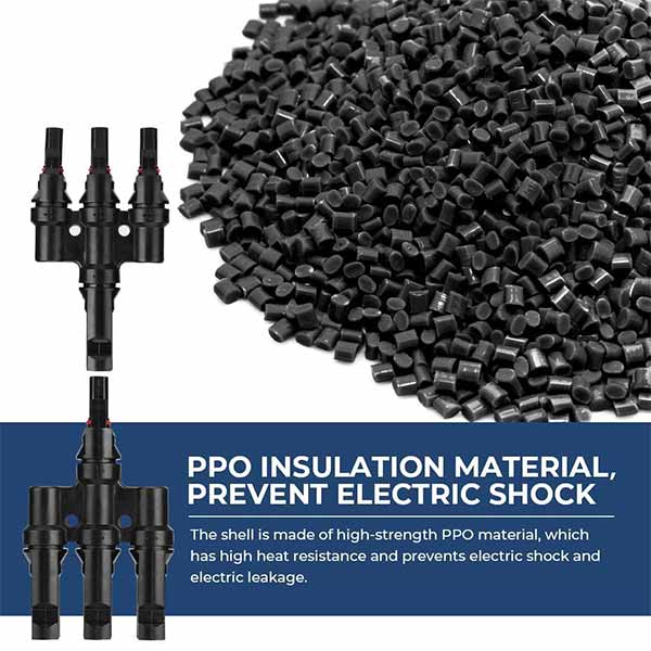 BougeRV Solar Branch Connectors Y Connector in Pair MMMF+FFFM for Parallel Connection Between Solar Panels