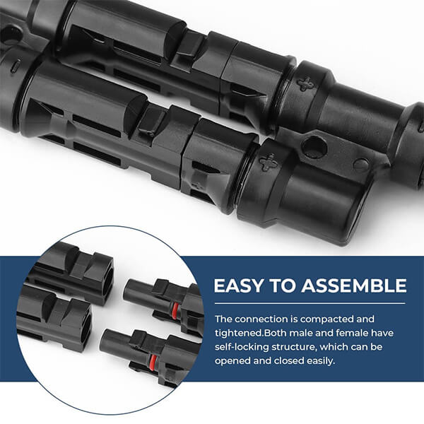 BougeRV Solar Branch Connectors Y Connector in Pair MMF+FFM Parallel Connection (5 Pairs)