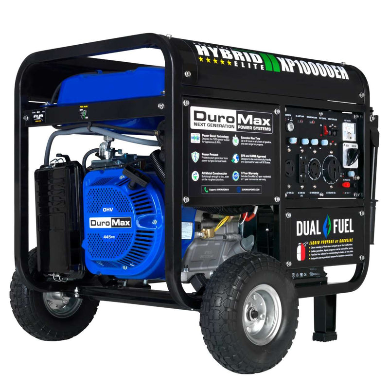 DuroMax XP10000EH 10,000 Watt Dual Fuel Hybird Generator (Grade A Refurbished)