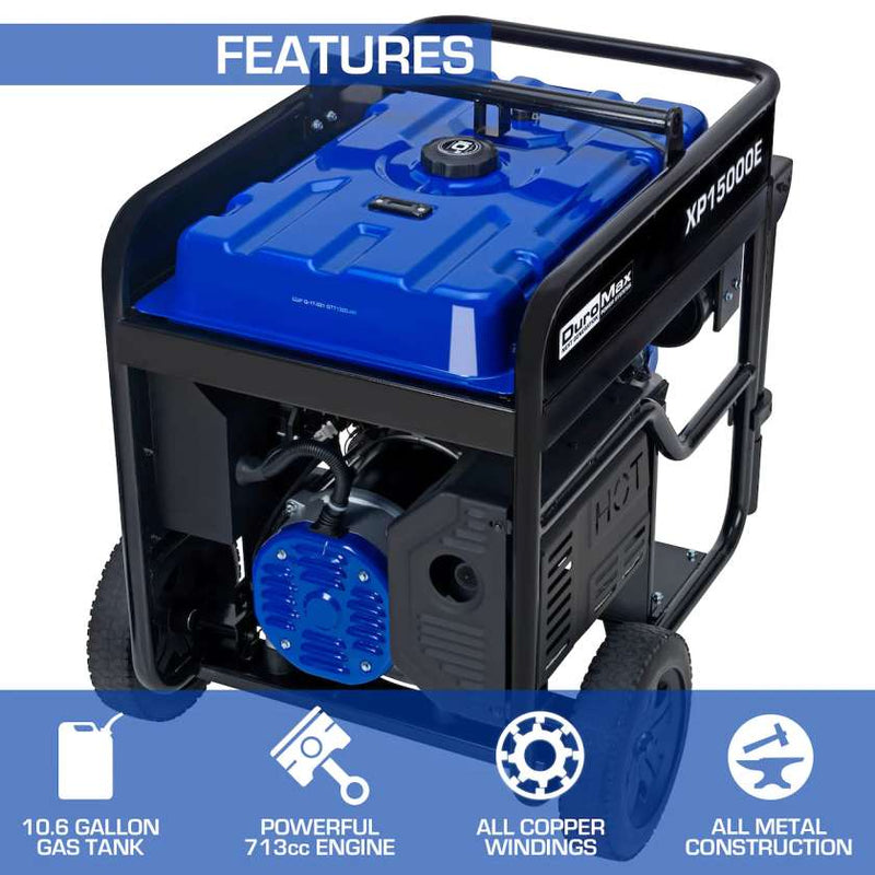 DuroMax XP15000E 15,000 Watts Gasoline Generator (Grade A Refurbished)