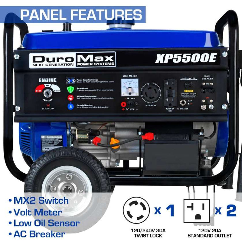 DuroMax XP5500E 5,500 Watt Gasoline Portable Generator (Grade A Refurbished)