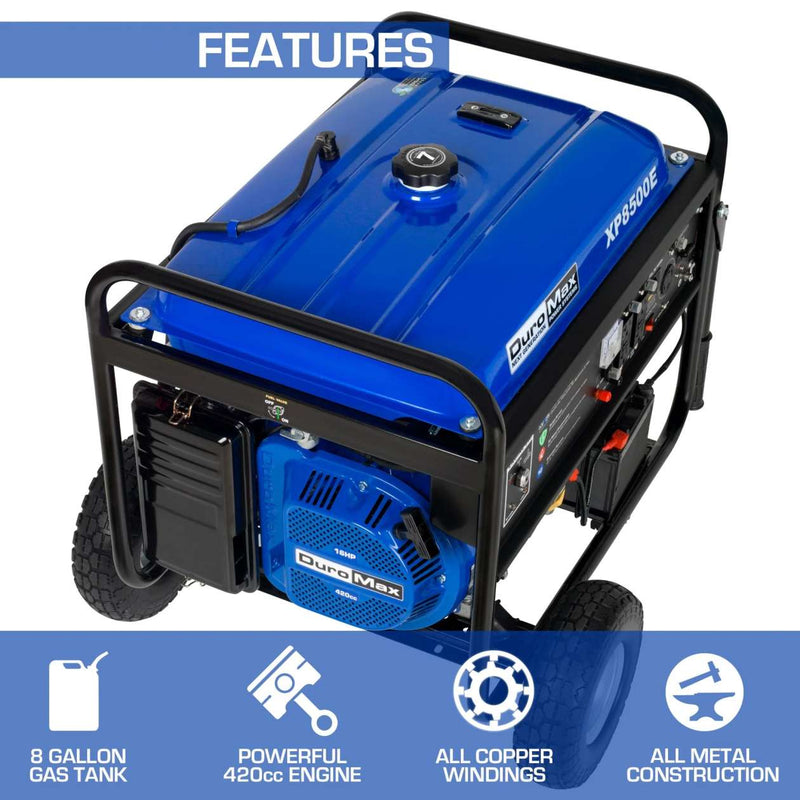 DuroMax XP8500E 8,500 Watt Gasoline Generator (Grade A Refurbished)