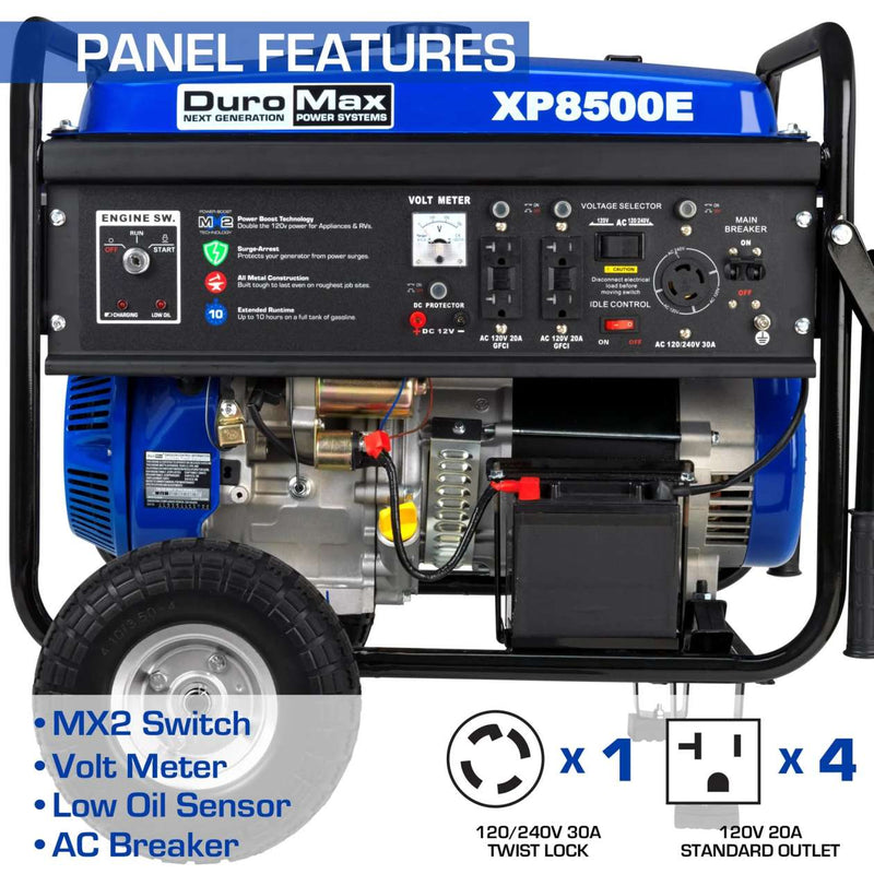 DuroMax XP8500E 8,500 Watt Gasoline Generator (Grade A Refurbished)