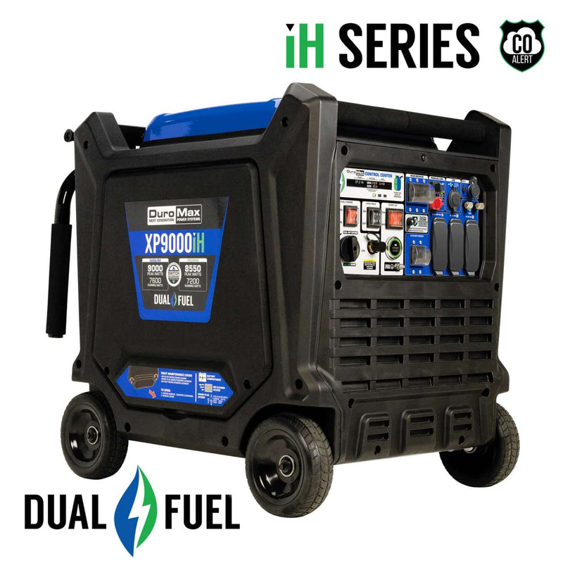 DuroMax XP9000iH Generator Inverter 9,000 Peak Watts Dual Fuel Electric Start (Grade A Refurbished)