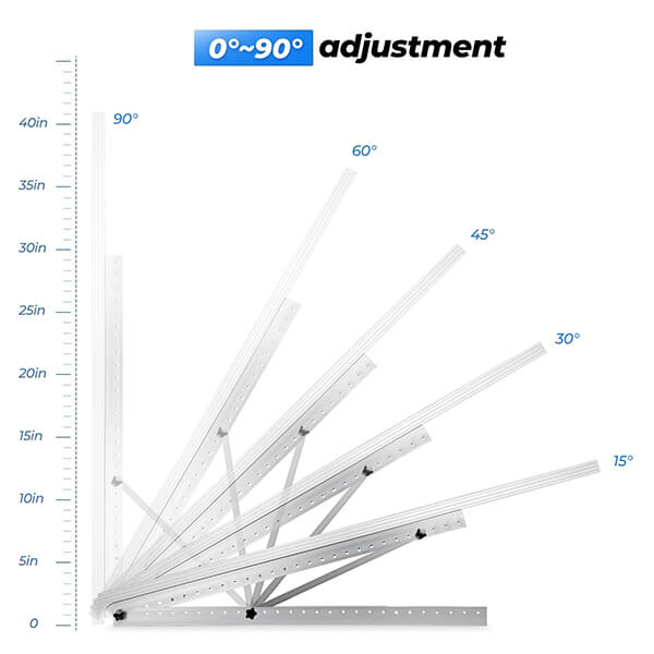 BougeRV 41 in Adjustable Solar Panel Tilt Mount Brackets