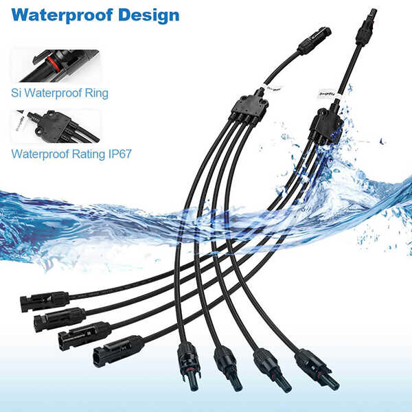 BougeRV Y Branch Parallel Connectors Extra Long 1 to 4 Solar Cable